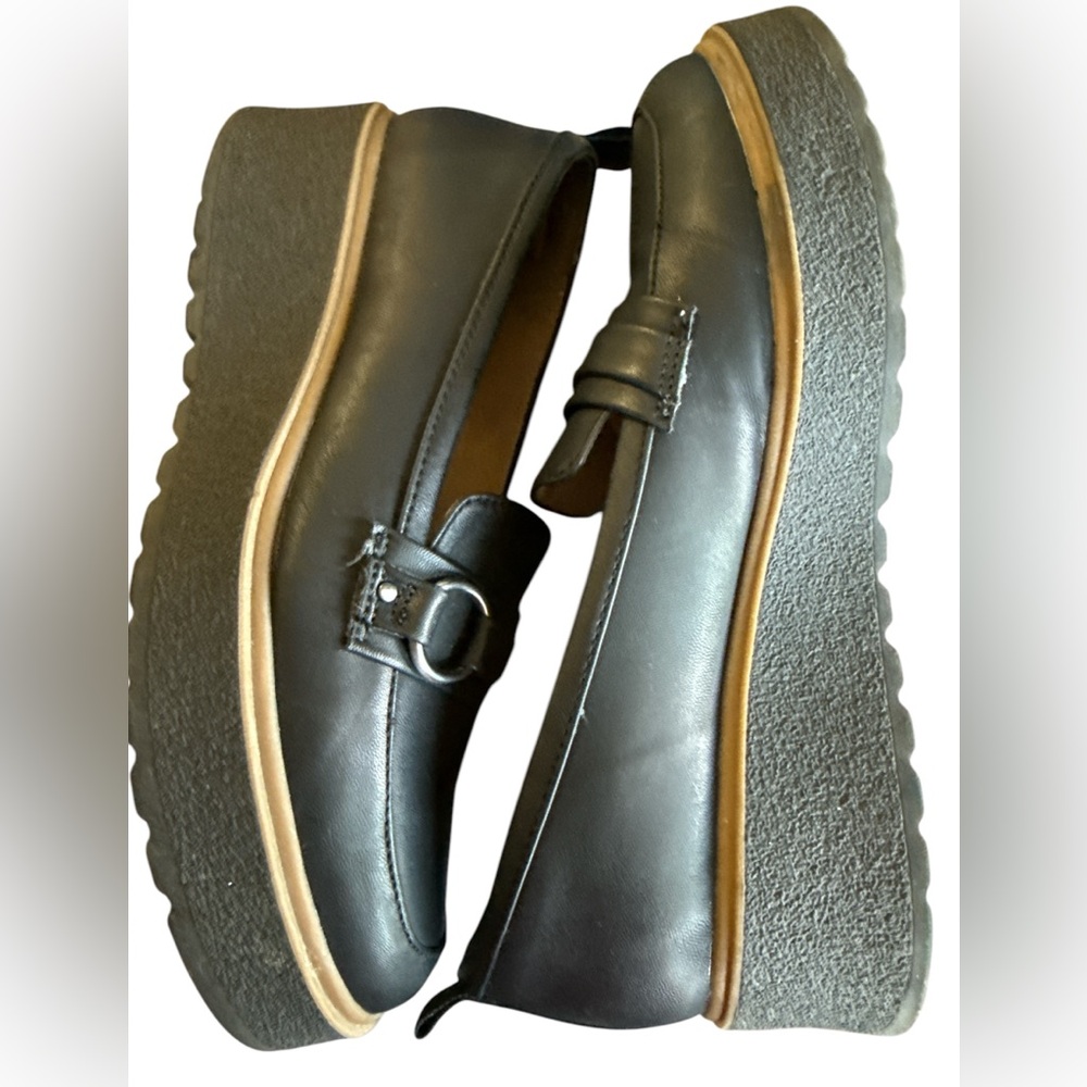 SOUL Naturalizer Joyla Blk Platform Wedge Lug Sole Loafers-Women’s Size 9.5